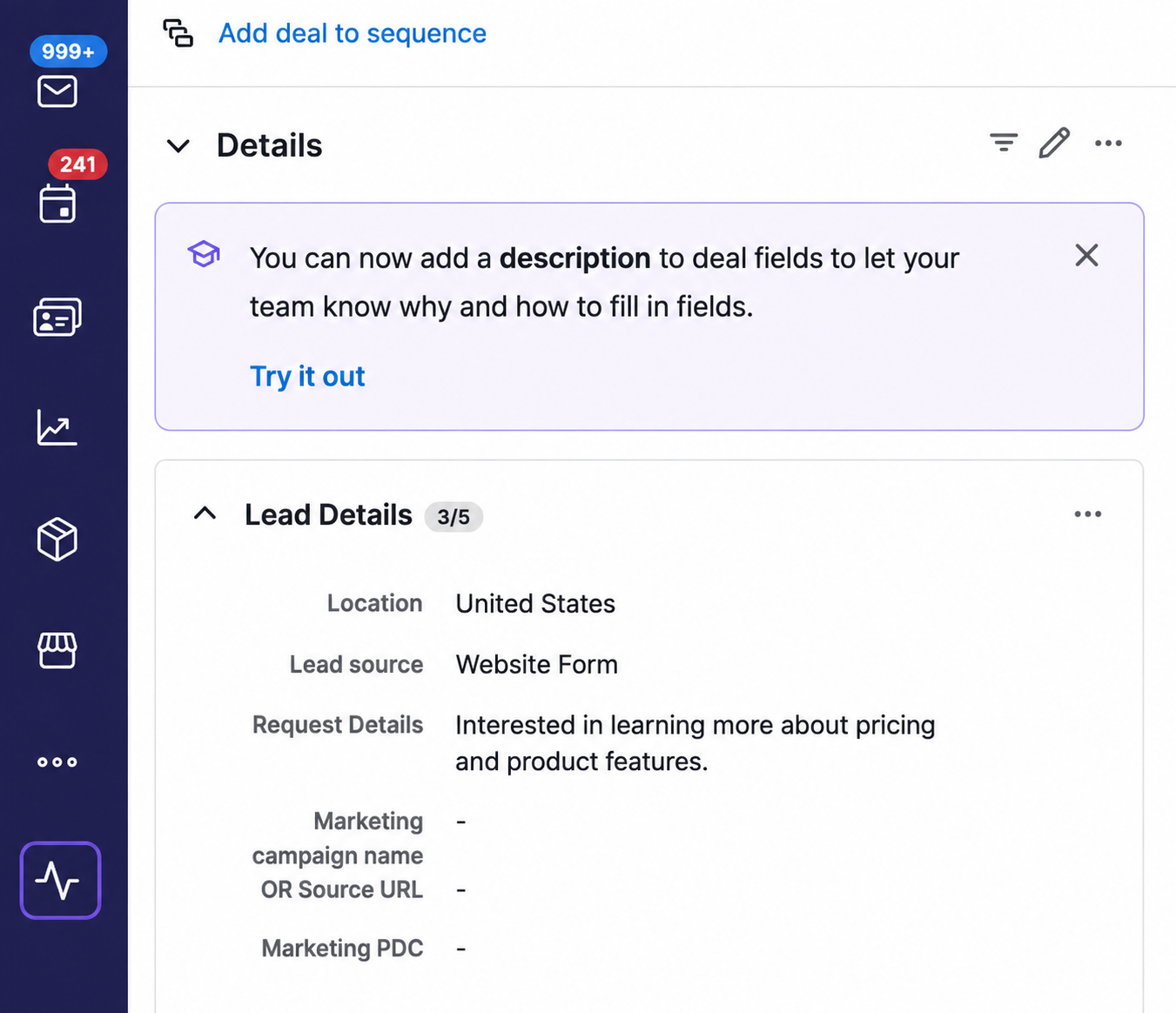 Workspace Health item added to the Pipedrive left sidebar by Pipecraft AI Assistant
